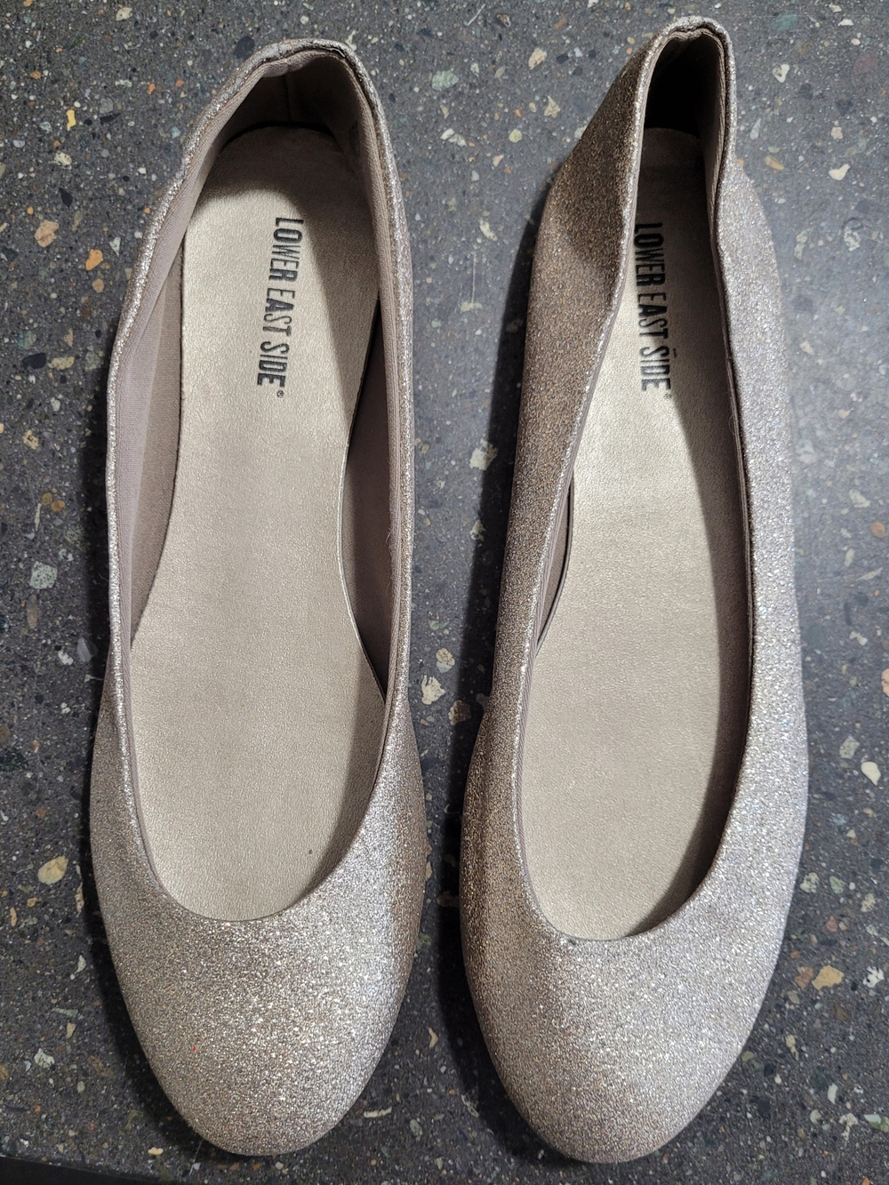 Lower East Side Women's Glitter Ballet Flats - Champagne